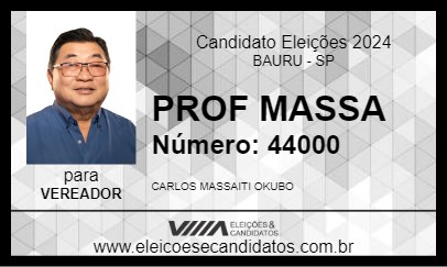 Candidato PROF MASSA 2024 - BAURU - Eleições