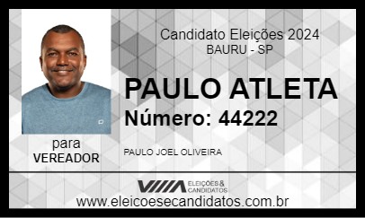 Candidato PAULO ATLETA 2024 - BAURU - Eleições