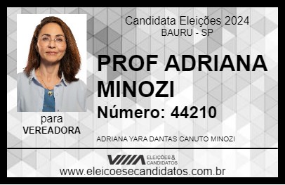 Candidato PROF ADRIANA MINOZI 2024 - BAURU - Eleições