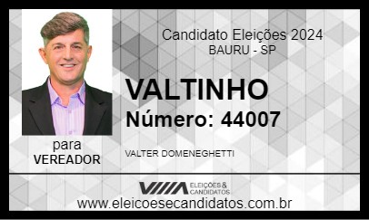 Candidato VALTINHO 2024 - BAURU - Eleições