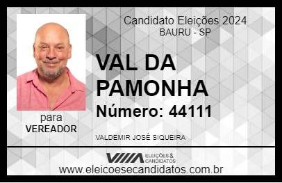 Candidato VAL DA PAMONHA 2024 - BAURU - Eleições