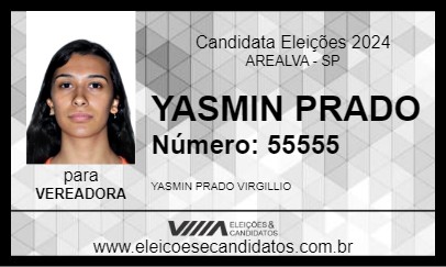 Candidato YASMIN PRADO 2024 - AREALVA - Eleições