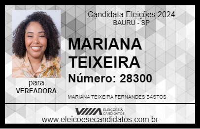 Candidato MARIANA TEIXEIRA 2024 - BAURU - Eleições