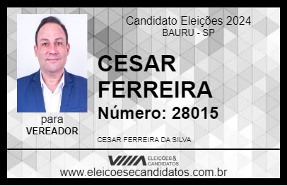 Candidato CESAR FERREIRA 2024 - BAURU - Eleições