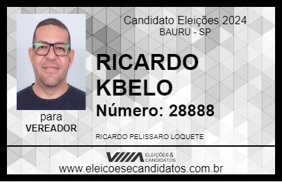 Candidato RICARDO KBELO 2024 - BAURU - Eleições