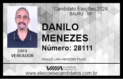 Candidato DANILO MENEZES 2024 - BAURU - Eleições