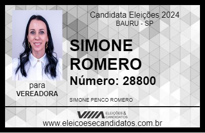 Candidato SIMONE ROMERO 2024 - BAURU - Eleições