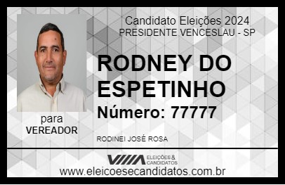 Candidato RODNEY DO ESPETINHO 2024 - PRESIDENTE VENCESLAU - Eleições