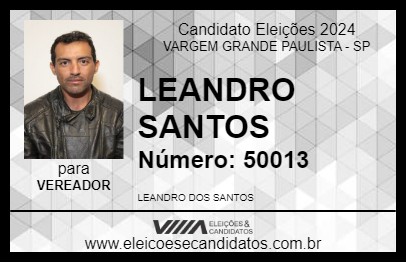 Candidato LEANDRO SANTOS 2024 - VARGEM GRANDE PAULISTA - Eleições