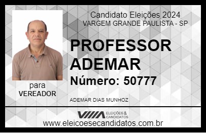 Candidato PROFESSOR ADEMAR 2024 - VARGEM GRANDE PAULISTA - Eleições