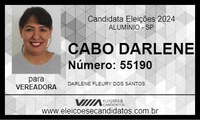 Candidato CABO DARLENE 2024 - ALUMÍNIO - Eleições