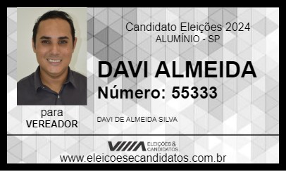 Candidato DAVI ALMEIDA 2024 - ALUMÍNIO - Eleições