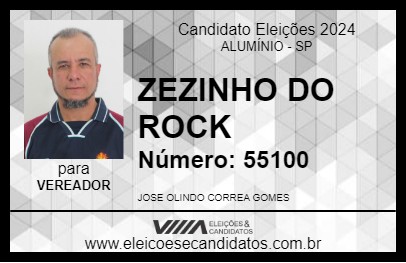 Candidato ZEZINHO DO ROCK 2024 - ALUMÍNIO - Eleições