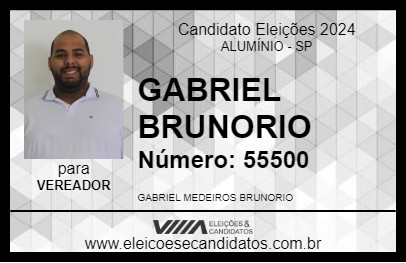 Candidato GABRIEL BRUNORIO 2024 - ALUMÍNIO - Eleições