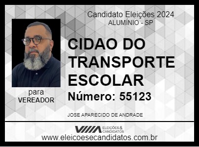 Candidato CIDAO DO TRANSPORTE ESCOLAR 2024 - ALUMÍNIO - Eleições