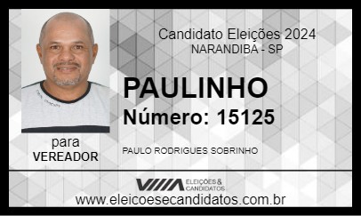 Candidato PAULINHO 2024 - NARANDIBA - Eleições