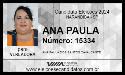 Candidato ANA PAULA 2024 - NARANDIBA - Eleições