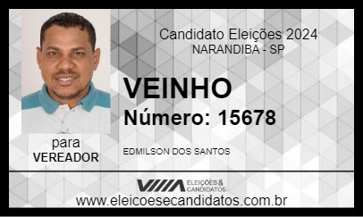 Candidato VEINHO 2024 - NARANDIBA - Eleições