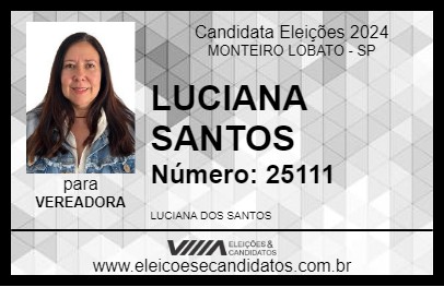 Candidato LUCIANA SANTOS 2024 - MONTEIRO LOBATO - Eleições