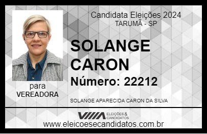 Candidato SOLANGE CARON 2024 - TARUMÃ - Eleições