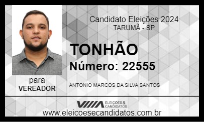 Candidato TONHÃO 2024 - TARUMÃ - Eleições