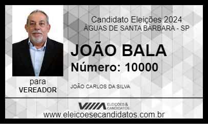 Candidato JOÃO BALA 2024 - ÁGUAS DE SANTA BÁRBARA - Eleições