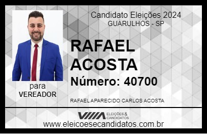 Candidato RAFAEL ACOSTA 2024 - GUARULHOS - Eleições