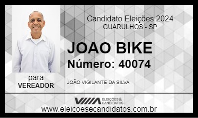 Candidato JOAO BIKE 2024 - GUARULHOS - Eleições