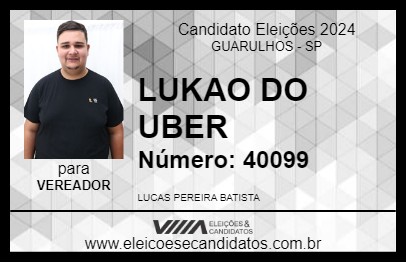 Candidato LUKAO DO UBER 2024 - GUARULHOS - Eleições