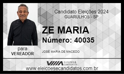 Candidato ZÉ MARIA PONTE ALTA 2024 - GUARULHOS - Eleições