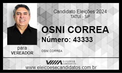 Candidato OSNI CORREA 2024 - TATUÍ - Eleições