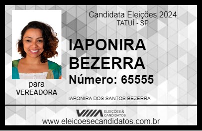 Candidato IAPONIRA BEZERRA 2024 - TATUÍ - Eleições