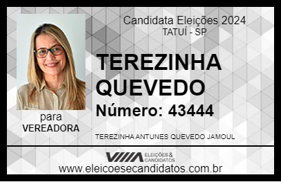 Candidato TEREZINHA QUEVEDO 2024 - TATUÍ - Eleições