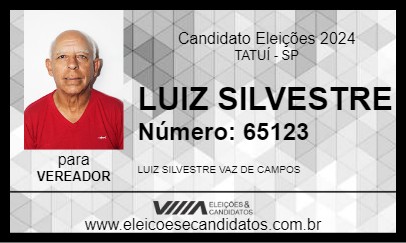 Candidato LUIZ SILVESTRE 2024 - TATUÍ - Eleições