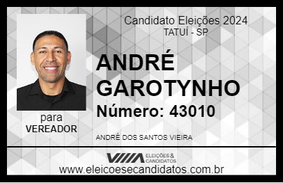 Candidato ANDRÉ GAROTYNHO 2024 - TATUÍ - Eleições