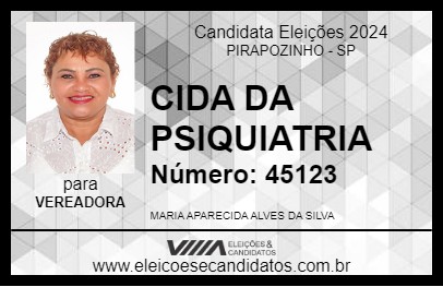 Candidato CIDA DA PSIQUIATRIA 2024 - PIRAPOZINHO - Eleições