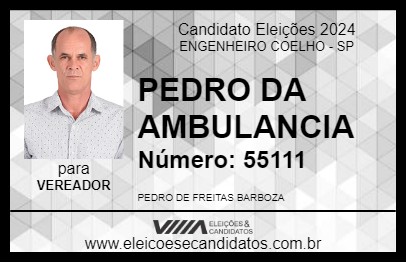 Candidato PEDRO DA AMBULANCIA 2024 - ENGENHEIRO COELHO - Eleições