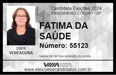 Candidato FATIMA DA SAÚDE 2024 - ENGENHEIRO COELHO - Eleições