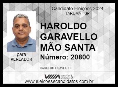 Candidato HAROLDO GARAVELLO MÃO SANTA 2024 - TARUMÃ - Eleições