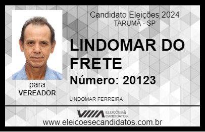 Candidato LINDOMAR DO FRETE 2024 - TARUMÃ - Eleições