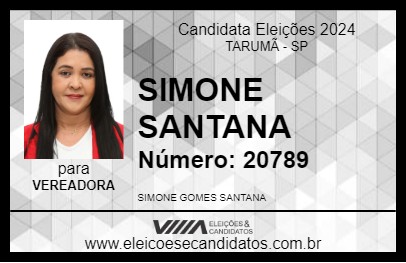 Candidato SIMONE SANTANA 2024 - TARUMÃ - Eleições