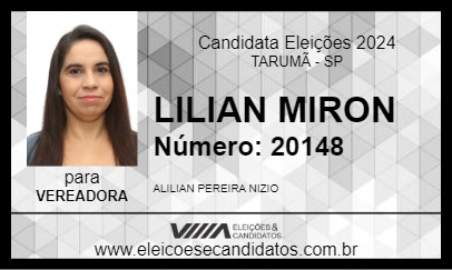 Candidato LILIAN MIRON 2024 - TARUMÃ - Eleições