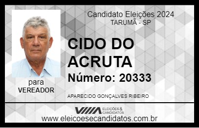 Candidato CIDO DO ACRUTA 2024 - TARUMÃ - Eleições