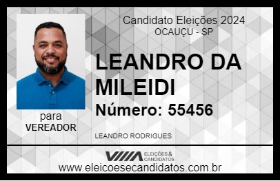 Candidato LEANDRO DA MILEIDI 2024 - OCAUÇU - Eleições