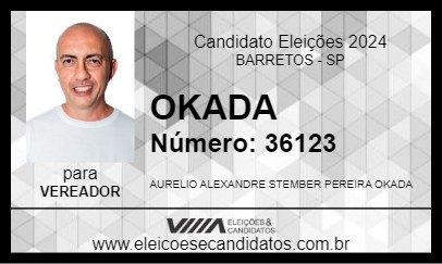 Candidato OKADA 2024 - BARRETOS - Eleições