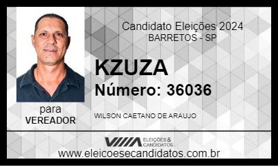 Candidato KZUZA 2024 - BARRETOS - Eleições