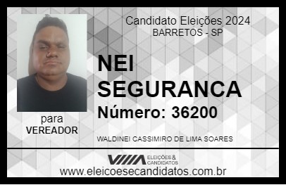 Candidato NEI SEGURANCA 2024 - BARRETOS - Eleições