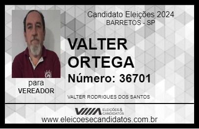 Candidato VALTER ORTEGA 2024 - BARRETOS - Eleições