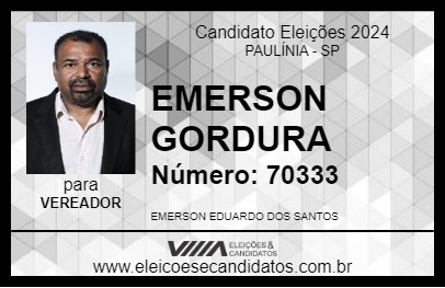 Candidato EMERSON GORDURA 2024 - PAULÍNIA - Eleições