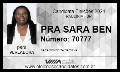 Candidato PRA SARA BEN 2024 - PAULÍNIA - Eleições